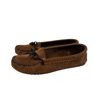 Minnetonka Suede Cinnamon‎ Brown Moccasins Size 9.5 Shoes Slippers Flats